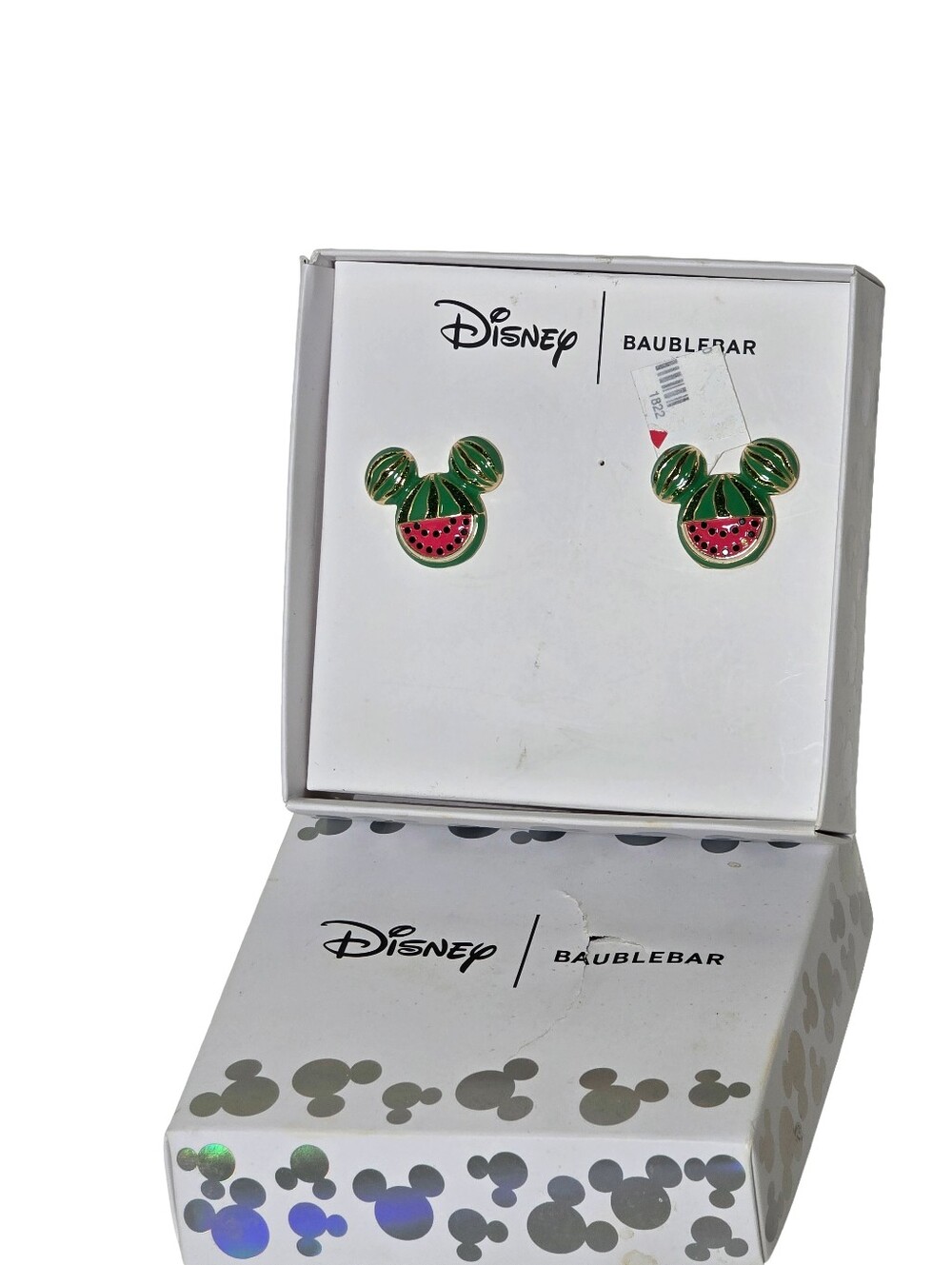 Disney BaubleBar Mickey Watermelon Stud Earrings NWT - Picture 2 of 2